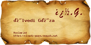 Ölvedi Géza névjegykártya